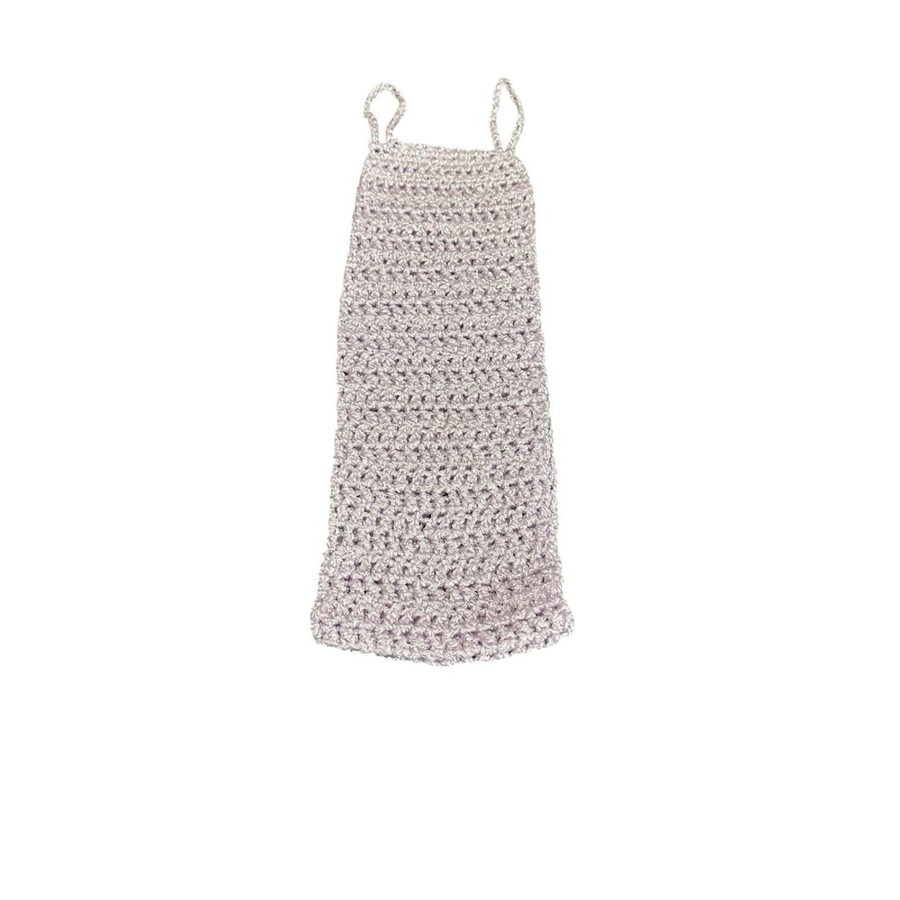 NEW handmade crochet hanging toilet paper roll holder holds 2-3 rolls lavender